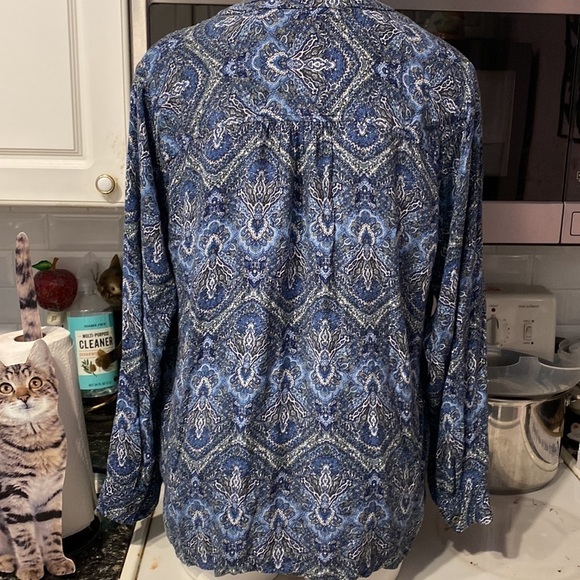 O womens Roz & Ali casual long sleeve stretch plus size top 2X - Picture 2 of 4